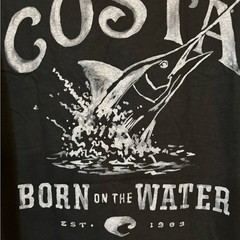 Costa Del Mar Black Born On The Water Marlin T-Shirt & Decal Men’s Medium
