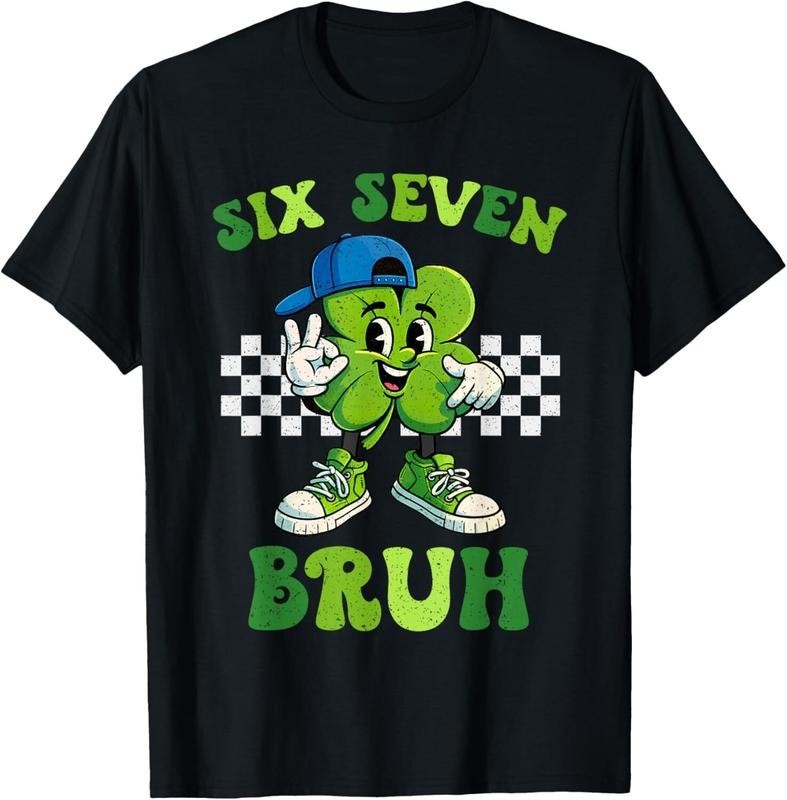 Six Seven Bruh 67 Meme St Patricks Day for Boys Youth Kids T-Shirt