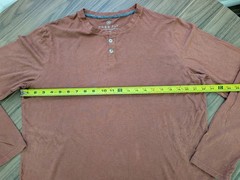 Free Fly Mens Medium Long Sleeve Henley Shirt Brown Rust Casual Outdoor Comfort