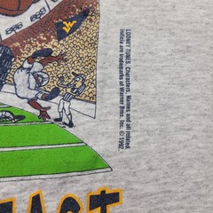 Vintage Looney Tunes Tasmanian Devil Taz Shirt WEST VIRGINIA Football Cartoon