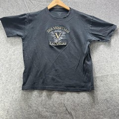 The Venetian Shirt Mens XL Black Las Vegas Embroidered Graphic Tee Crewneck