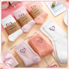 6 Pairs Galentine’s Day Fuzzy Socks for Heart Slipper Women Socks Soft Warm F…
