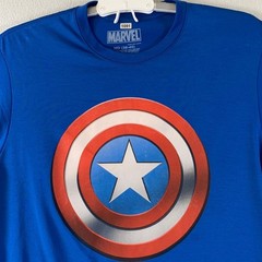 Marvel Captain America Shield Graphic T-Shirt Men’s Short Sleeve Blue MD (38-40)
