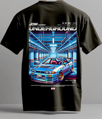 JDM Car Meet Underground Graphic T Shirt Japanese Drift Racing Streetwear Tee