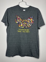 Technicolor Tone Factory T Shirt Men L Slim Gray Poly-Cotton Blend POME Colorado