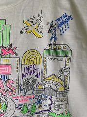 Vintage Dallas Texas Shirt Mens Sz XL City Drawn Art Travel Tourist 80s