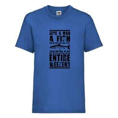 Fishing Give A Man A Fish Humour Novelty T Shirt Various Colours And Sizes