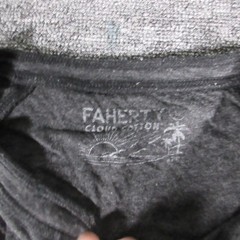 Faherty Shirt Mens Medium Gray Cloud Cotton Henley Long Sleeve Casual Top