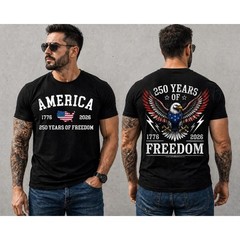 America 250th Anniversary 2 Sides Shirt Bald Eagle Patriotic USA 1776-2026 Tee
