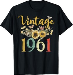 Vintage 1961 Sunflower 65th Birthday Awesome Since 1961 T-Shirt unisex T-Shirt