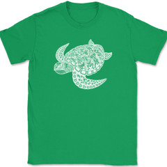 Turtle Mandala T-Shirt Beautiful Pattern Ocean Shell Gift Text Tee