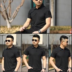 Mens Polo Shirts Short Sleeve Casual Quick Dry Team Tactical Combat Work Golf