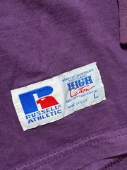 Vintage Russell Athletic High Cotton Long Sleeve Henley Shirt Purple