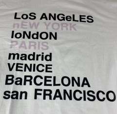 Urban Label White Fashion Shirt Sz XL Fashion Cities Los Angeles New York Paris