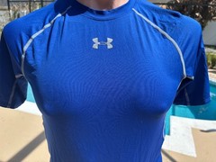 Under Armour Blue Compression Heat Gear Blue T Shirt Mens Top L Large