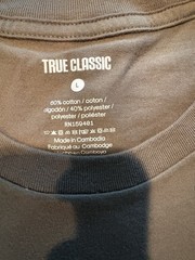 True Classic Men’s T-Shirt Short Sleeve Crew Neck Military Green Large