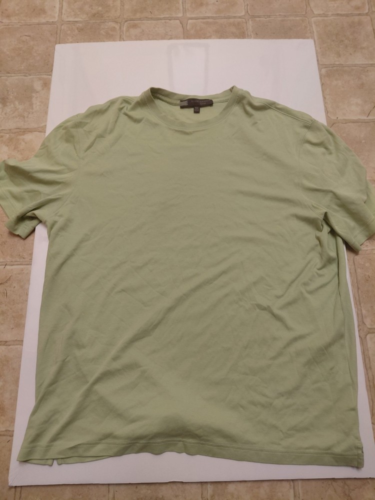 Robert Barakett Men XXL Shirt Sage Green 100% Pima Cotton Crew Neck Short Sleeve