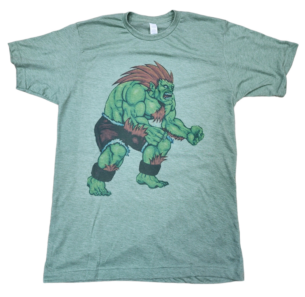 BLANKA Video Gamer STREET Fighter Classic Shirt green vintage graphic