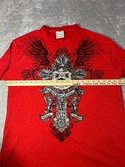 Avirex Graphic Waffle Knit Long Sleeve Shirt Red XL