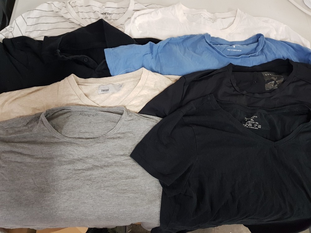 Pack of 10 T Shirts/Vests/Polos Available in different sizes. Just 99p Per item.