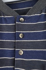 Vtg 90s Streetwear Mens Large Faded Striped Color Block Knit Henley T-Shirt USA