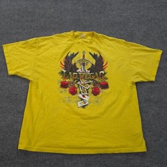 Las Vegas Shirt Mens 3XL Yellow Sword Wings Cards Dice Graphic Gambling Casino