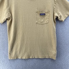 Patagonia T-Shirt Men Small Yellow Hemp Organic Cotton Chest Pocket Sustainable