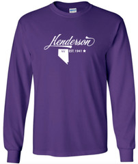 Henderson Nevada State T-Shirt Long Sleeve Graphic Tee Unisex apparel Text logo