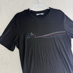 Icebreaker Merino Wool Graphic Bicycle T Shirt Black Size M Men’s Cycling