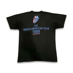 Vintage 1989 The Rolling Stones T Shirt Mens Large Black Steel Wheels Tour Tee