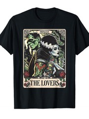 Unisex Frankenstein Bride Card T-Shirt – Gothic Horror Graphic Tee with Monster