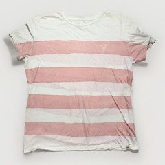 American Eagle Outfitters Men’s Slub Knit Crew Neck Pink & White Striped T-Shirt