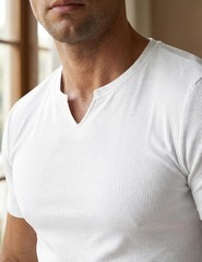 Mens V-Neck Muscle Slim Henley Shirt Workout Gym Athletic Shirt Summer Fashio…