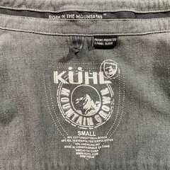 Kuhl Mountain Grown Button Up Shirt Mens Small Blue Herringbone Outdoor Hiking