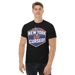 New York Basketball Un Cursed Shirt Orange Blue NYC Playoff Fan Tee
