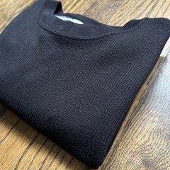 NWT Vintage Methode Plain Black Ribbed Soft T-Shirt Men’s Medium Minimal Basic