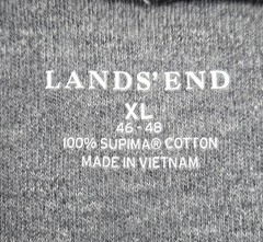 Lands End Mens XL Mock Turtleneck Super T Supima Cotton Gray