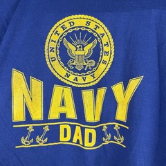 Vintage Single Stitch Velva Sheen T Shirt US Navy Dad USA Made Mens XL Blue