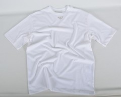 Prada White Triangle Logo T-Shirt Men’s Large Cotton Short Sleeve