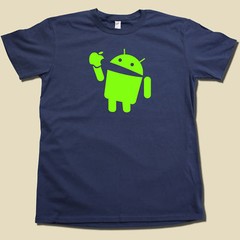 Android Eats Apple Super Soft Cotton T-Shirt FUNNY & Nerdy computer geek TSHIRT!