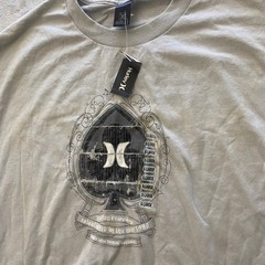 Vintage Hurley Mens Long Sleeve Graphic Tee Shirt Gray Spade XL HURMLS07C NWT