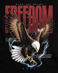 Bald Eagle Freedom Graphic T Shirt Patriotic Vintage Streetwear Tee Unisex