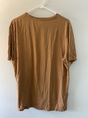 TIMBERLAND XL Brown CREW NECK SHORT Sleeve T-shirt Logo 100% Organic Cotton