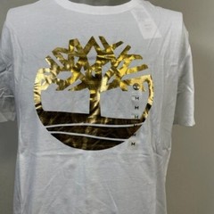 Timberland Men’s Short Sleeve Cracked Tree Logo Cotton T-Shirt A1Z5V-100 Size: M