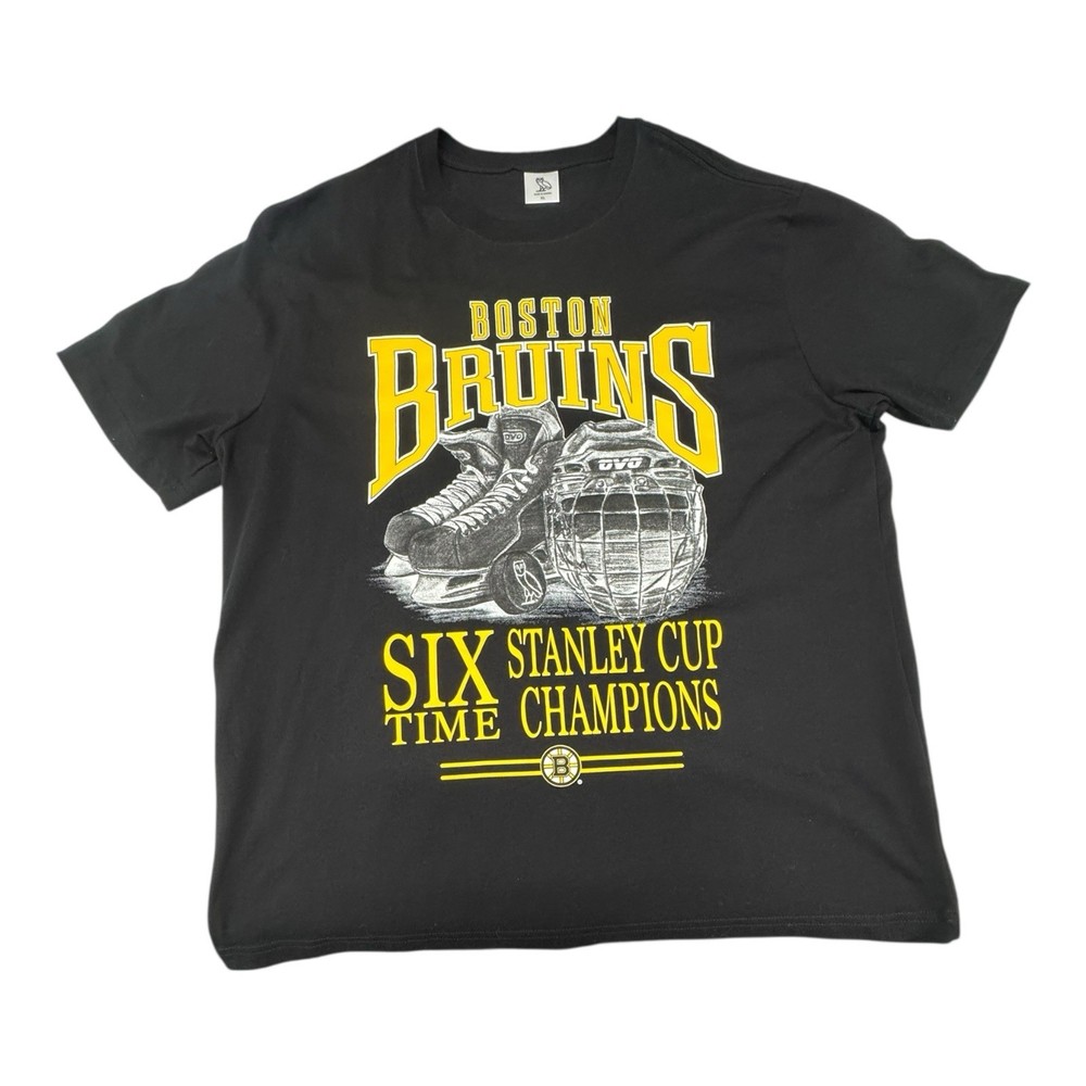 OVO X NHL Boston Bruins Six Time Stanley Cup Champions Black XL T-Shirt Hockey