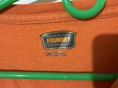 Foundry Supply Co. Adult 5XL Orange 100% Cotton T-Shirt w/ Front Pocket