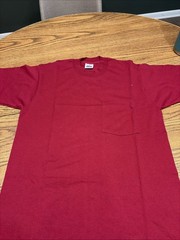 Vintage 90s BVD Men’s Medium Maroon Red Blank Single Stitch Pocket T Shirt