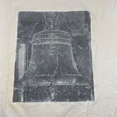 VTG LA Sportswear x Liberty Bell USA Flag S/S T-Shirt Ivory • USA • Large