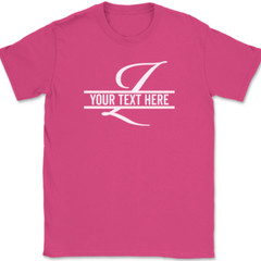 Letter Z Monogram Your Text Here Custom T-Shirt Personalized Family Gift Tee