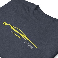 Softstyle T-Shirt For Chevrolet Corvette C8 Yellow 2022-2023 Car Owners Gift